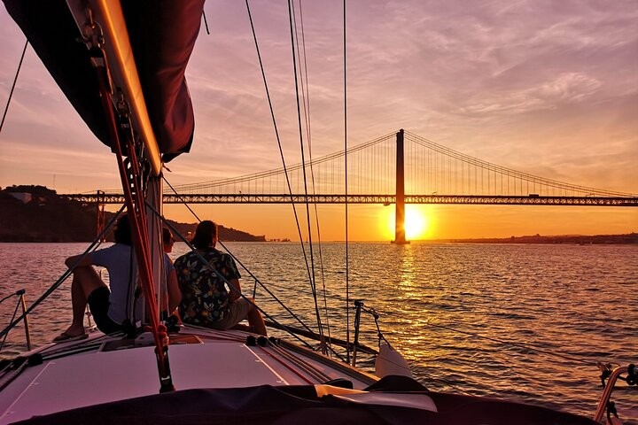 Sailing on the Tagus River at sunset