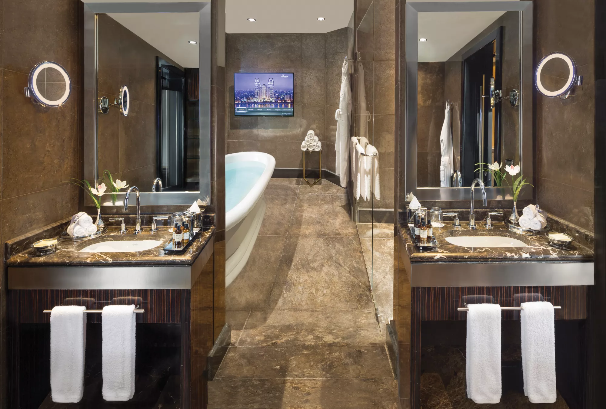 Fairmont Gold Premium Nile View Suite marble bathroom