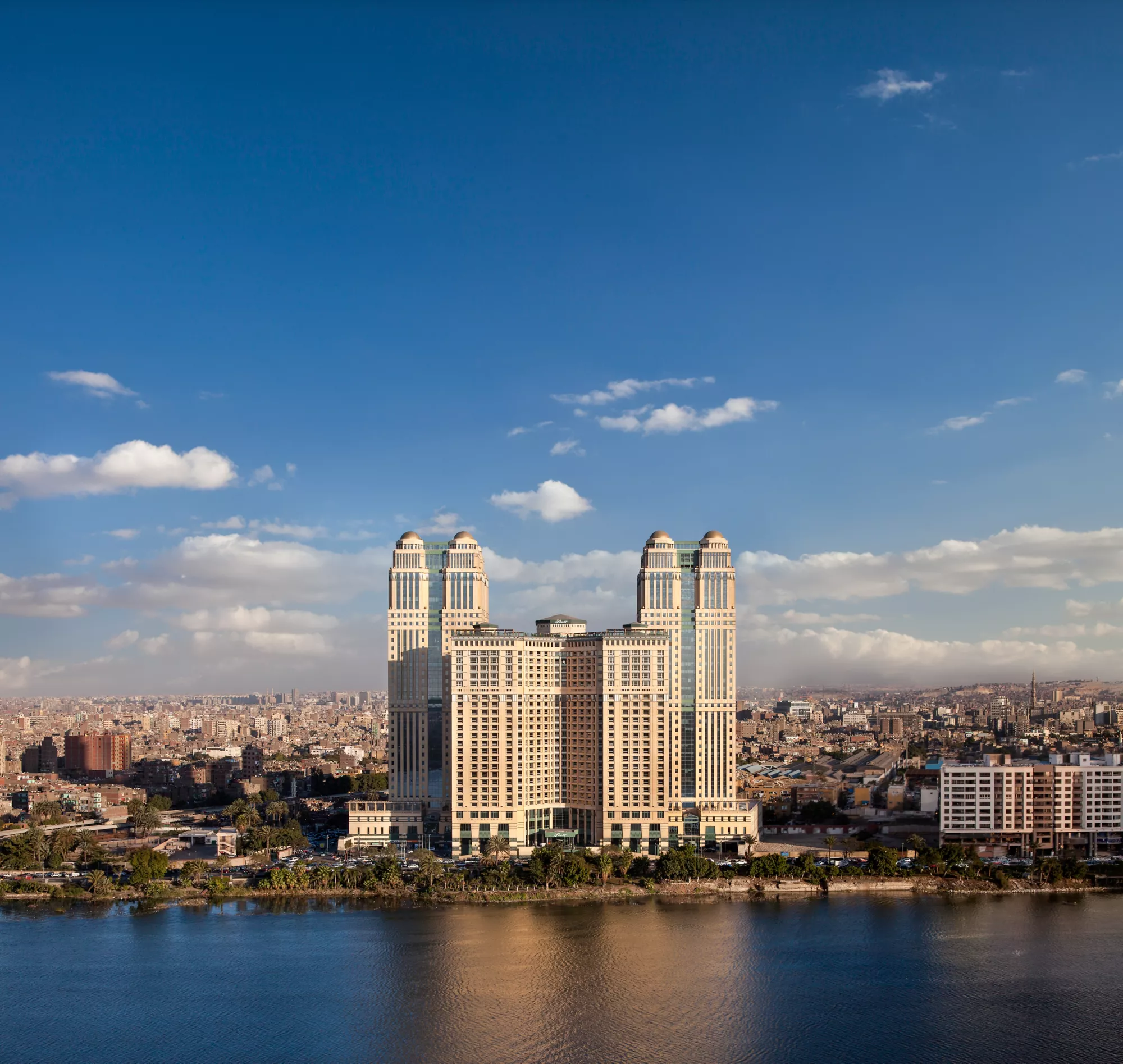 Fairmont Nile City towers on the Nile