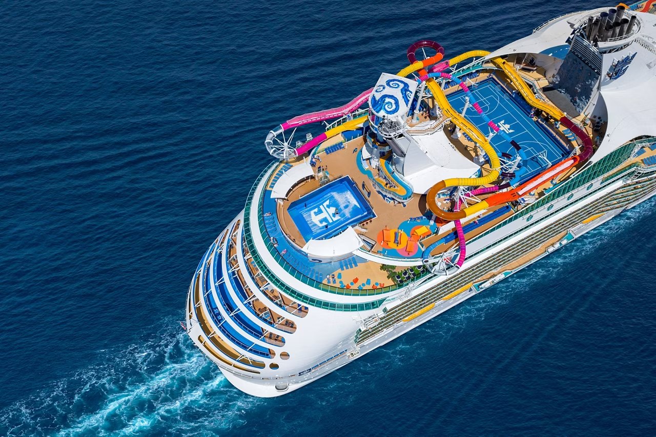 Navigator of the Seas waterslides and pool deck
